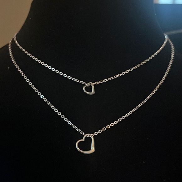 Double heart necklace - Picture 1 of 3